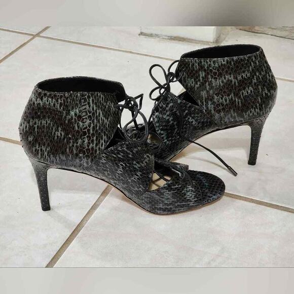VIA SPIGA Womens Vibe2 Snake Print 231438 Leather Lace Up Booties Shoe‎ Size 9.5 - Picture 7 of 13